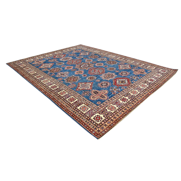 Hand Knotted Kazak Area Rug in blue