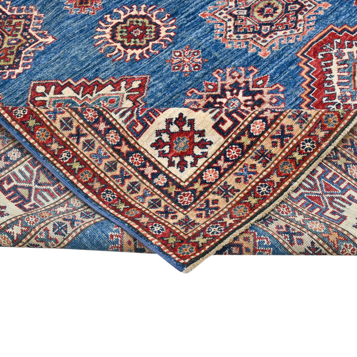 Hand Knotted Kazak Area Rug in blue