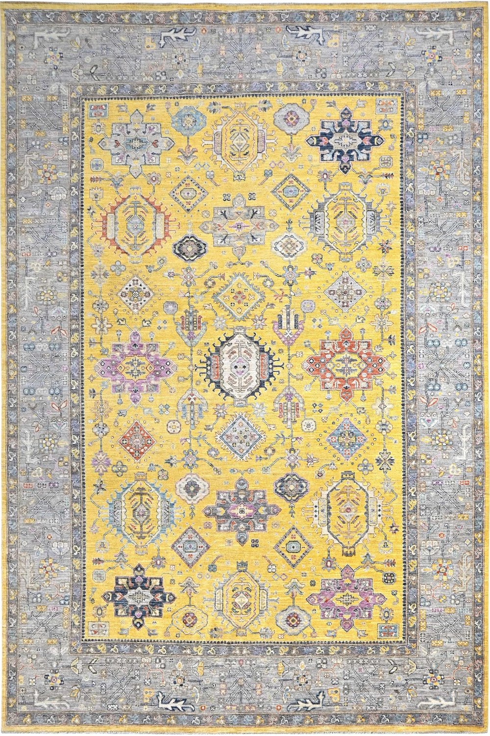 Hand Knotted Ariana Area Rug in Yellow