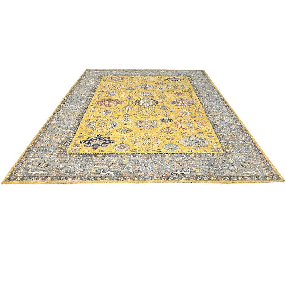 Hand Knotted Ariana Area Rug in Yellow