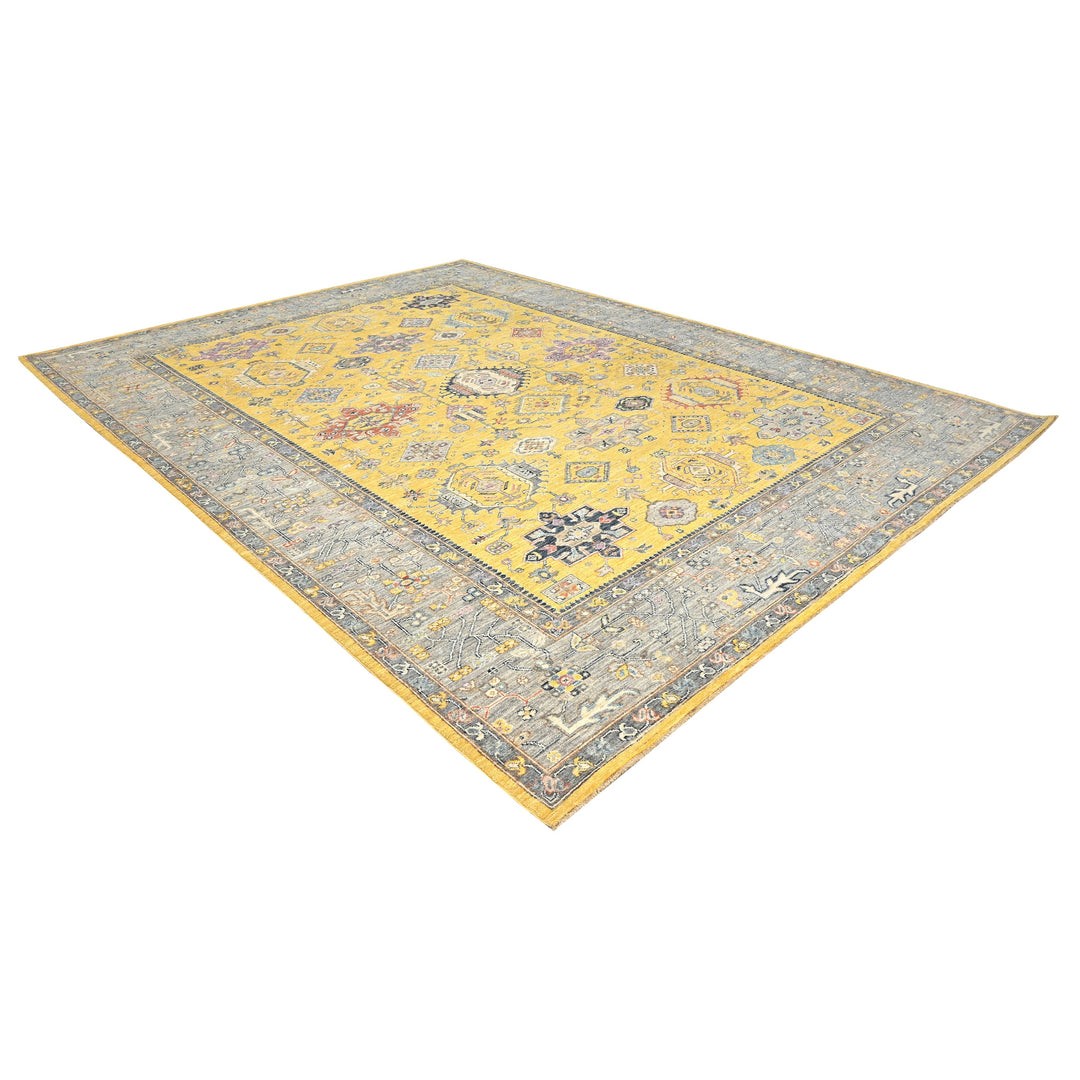 Hand Knotted Ariana Area Rug in Yellow