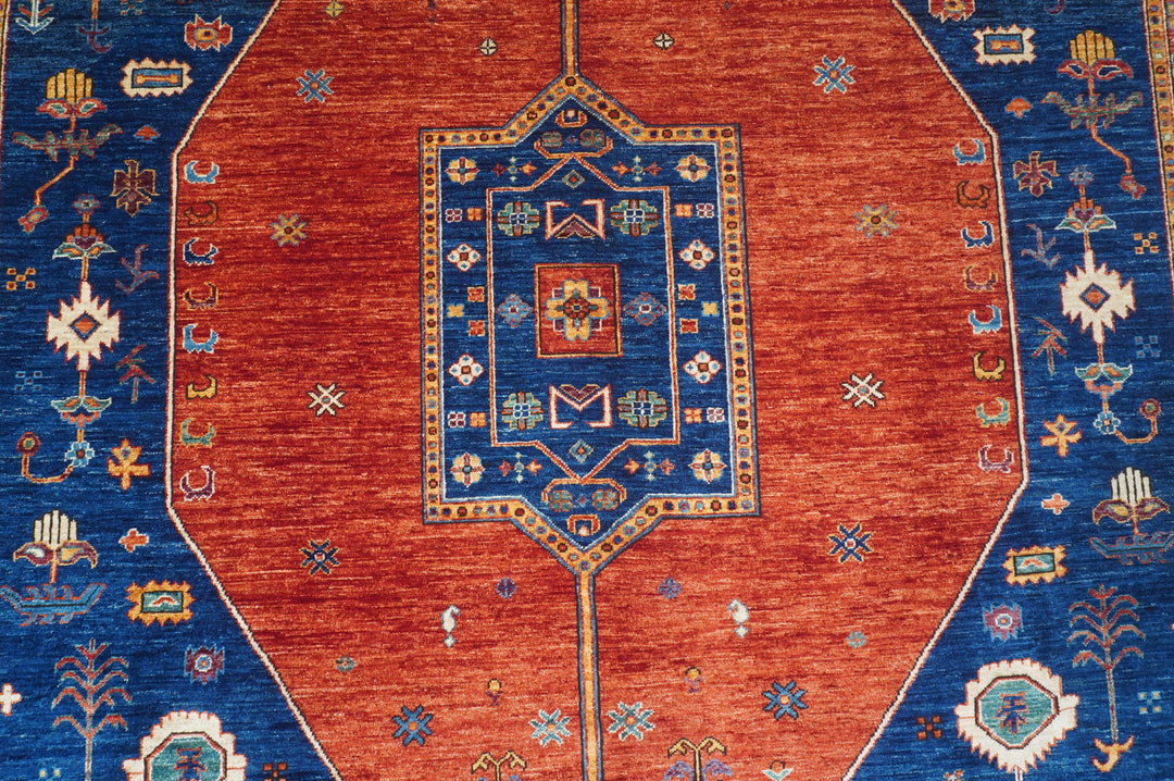 Hand Knotted Afghani Fine Aryana Area Rug in red