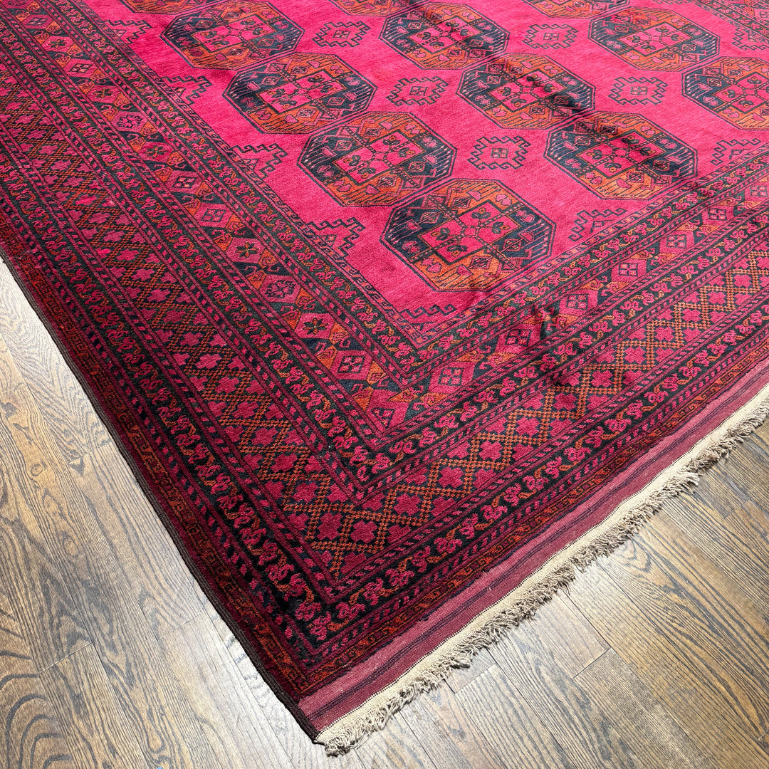 Old Afghani Turkmen Wool Rug