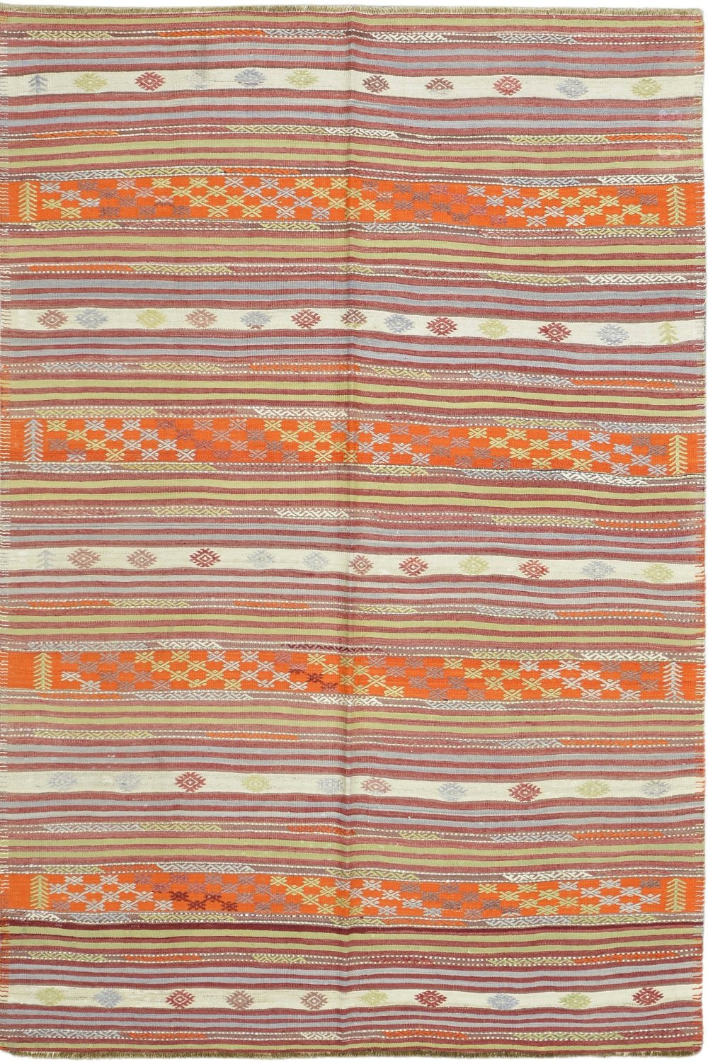 Handmade Turkish Kilim Rug in orange