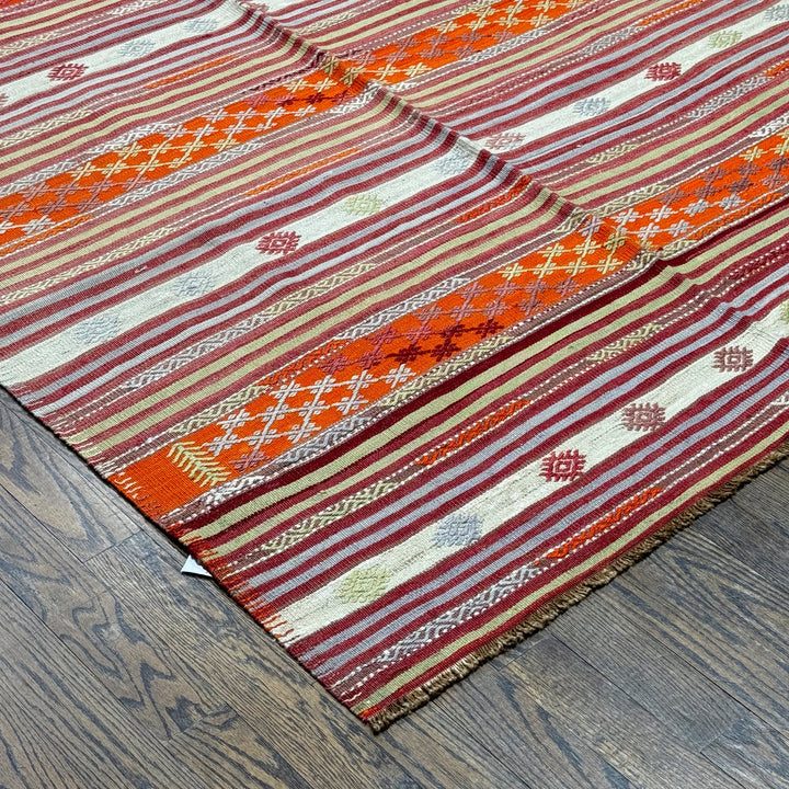 Handmade Turkish Kilim Rug in orange