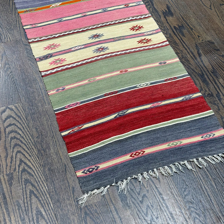 Handmade Turkish Wool Kilim Runner
