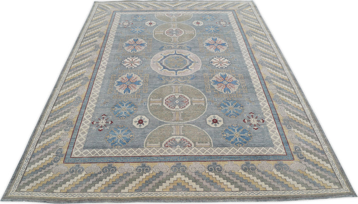 Hand Knotted Decorative Khotan Area Rug in Gray