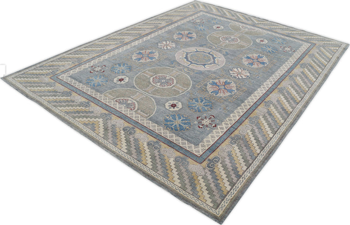 Hand Knotted Decorative Khotan Area Rug in Gray