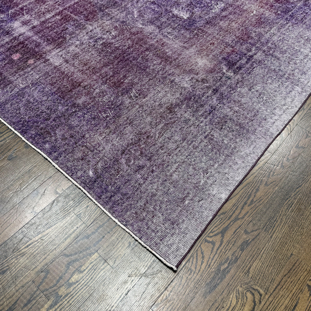 Handmade Turkish Vintage Overdyed Rug in Purple 