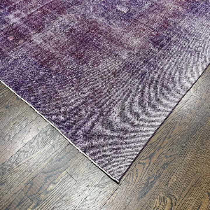 Handmade Turkish Vintage Overdyed Rug in Purple 