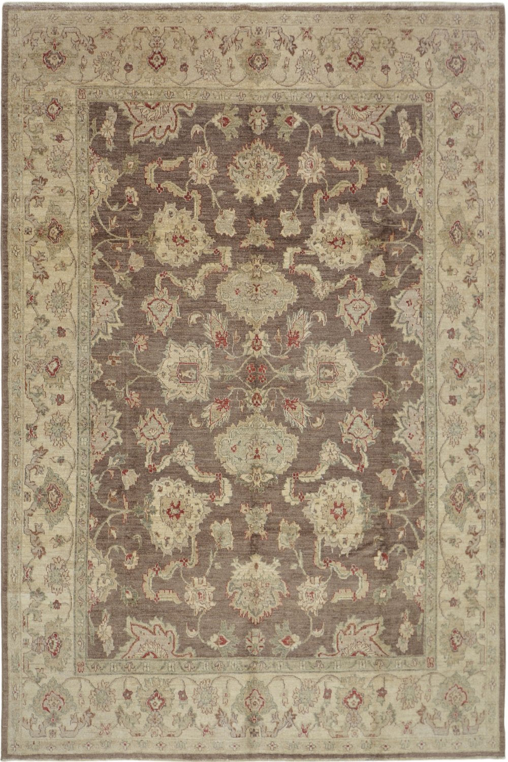 8 by 10 Afghani Decorative Rug in a neutral color