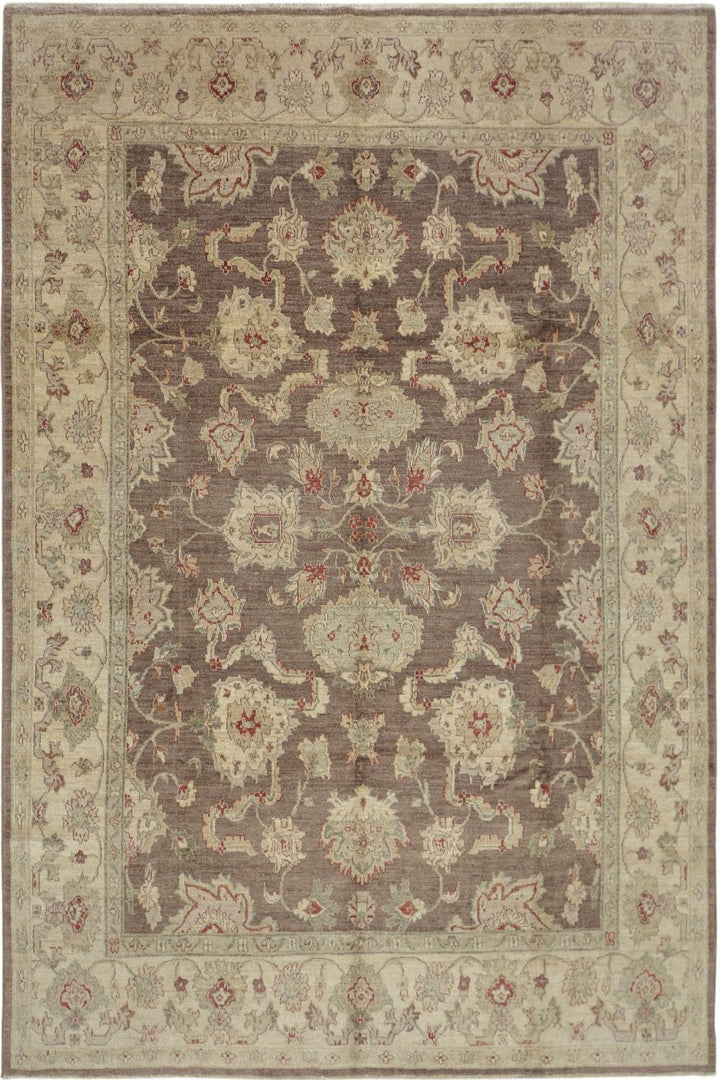 8 by 10 Afghani Decorative Rug in a neutral color