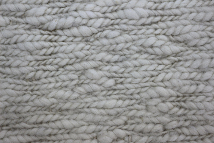 Hand Woven Neutral Jute Area Rug in White