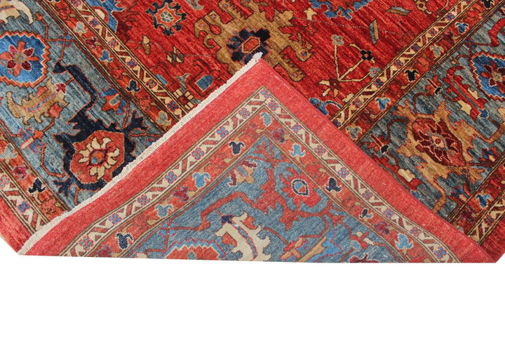 Hand Knotted Afghani Aryana Area Rug in red