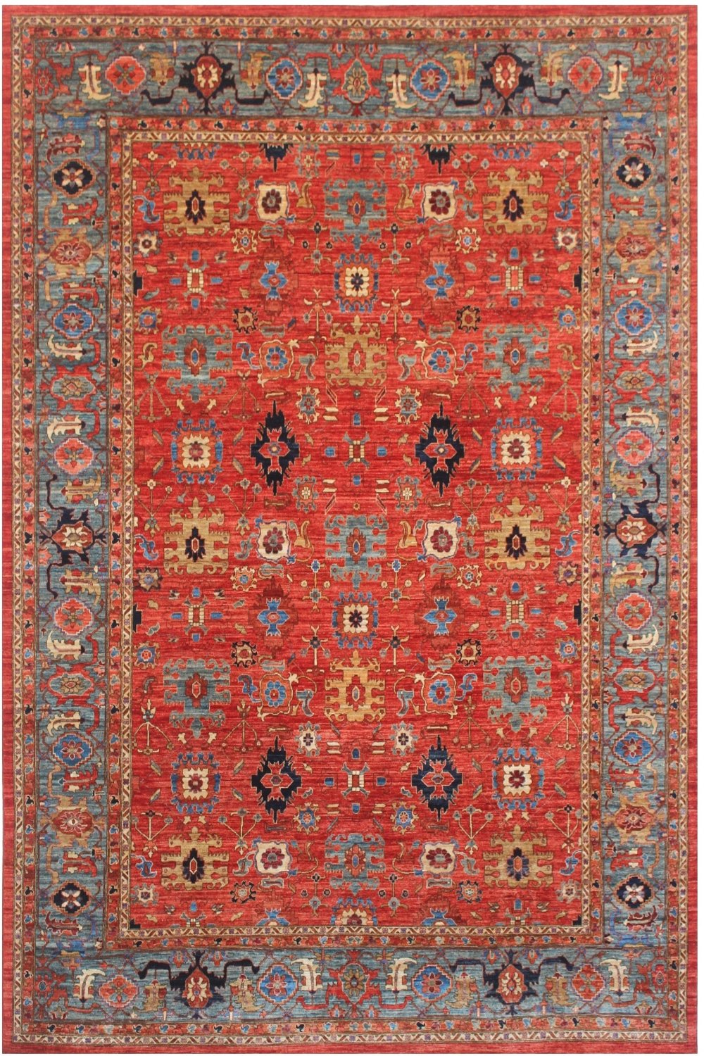 Hand Knotted Afghani Aryana Area Rug in red