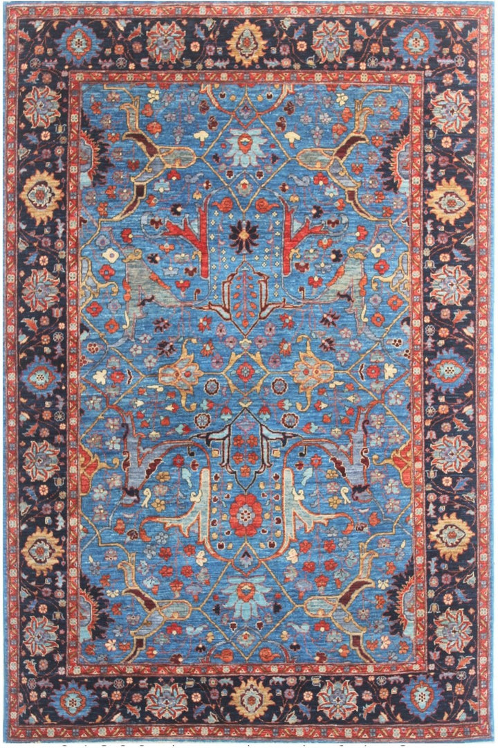 Hand Knotted Afghani Aryana Area Rug in Blue