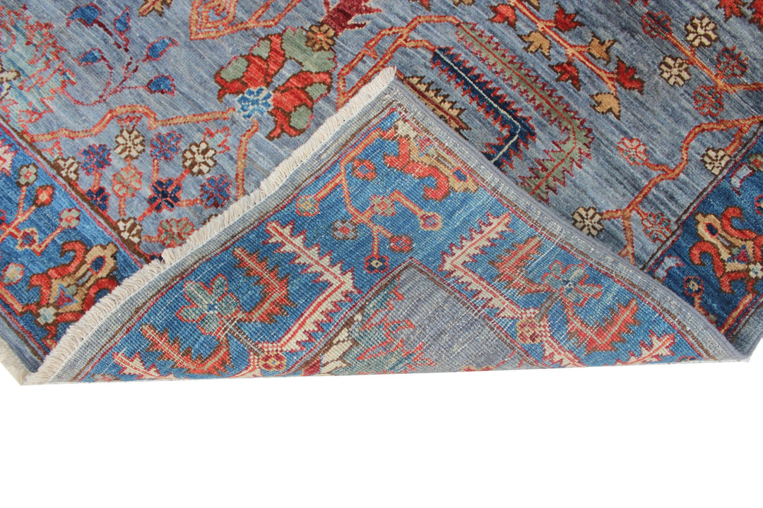 Hand Knotted Afghani Aryana Area Rug in blue