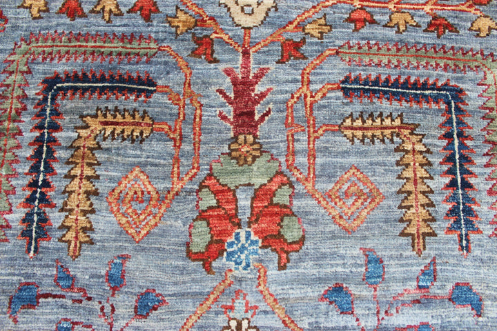 Hand Knotted Afghani Aryana Area Rug in blue