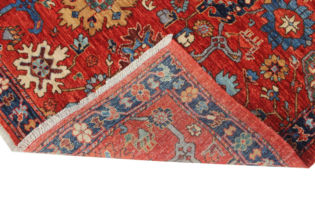 Hand Knotted Afghani Aryana Area Rug in Red