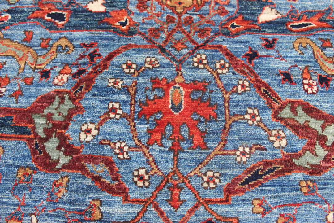 Hand Knotted Afghani Aryana Area Rug in Blue