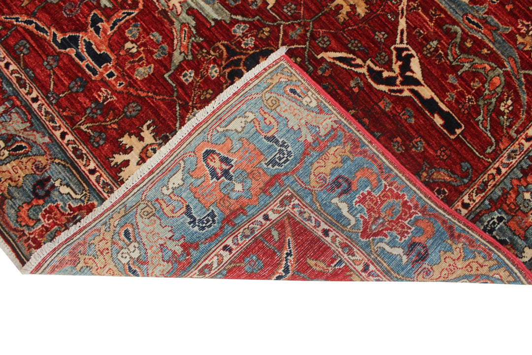 Hand Knotted Afghani Aryana Area Rug in red