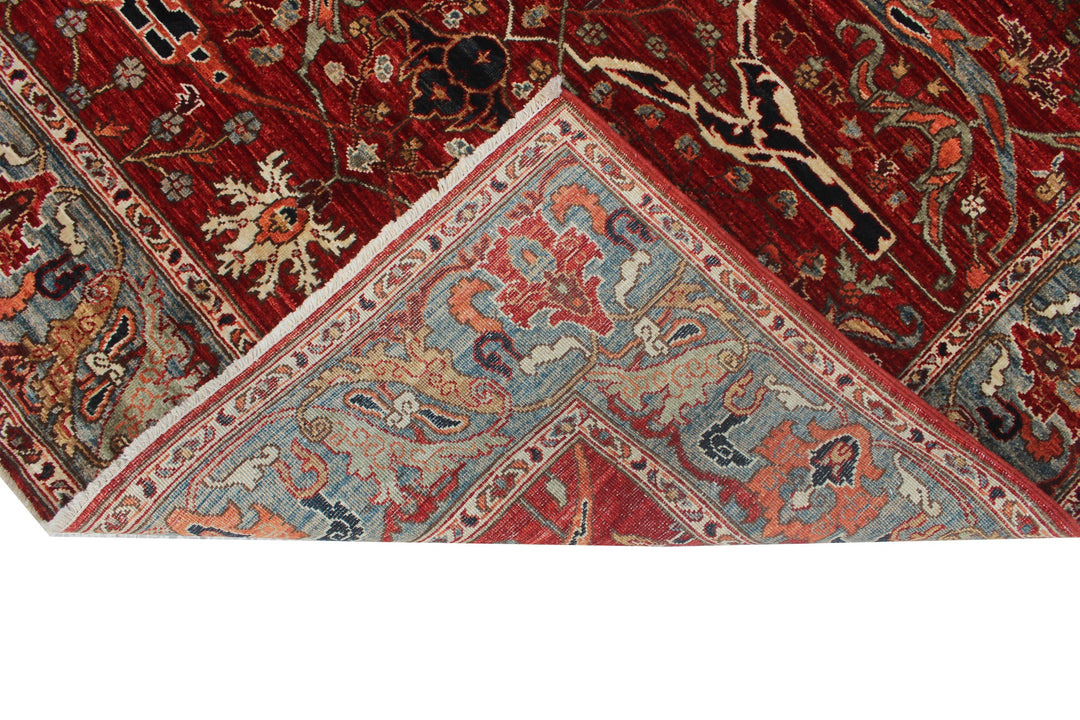 Hand Knotted Afghani Aryana Area Rug in Red