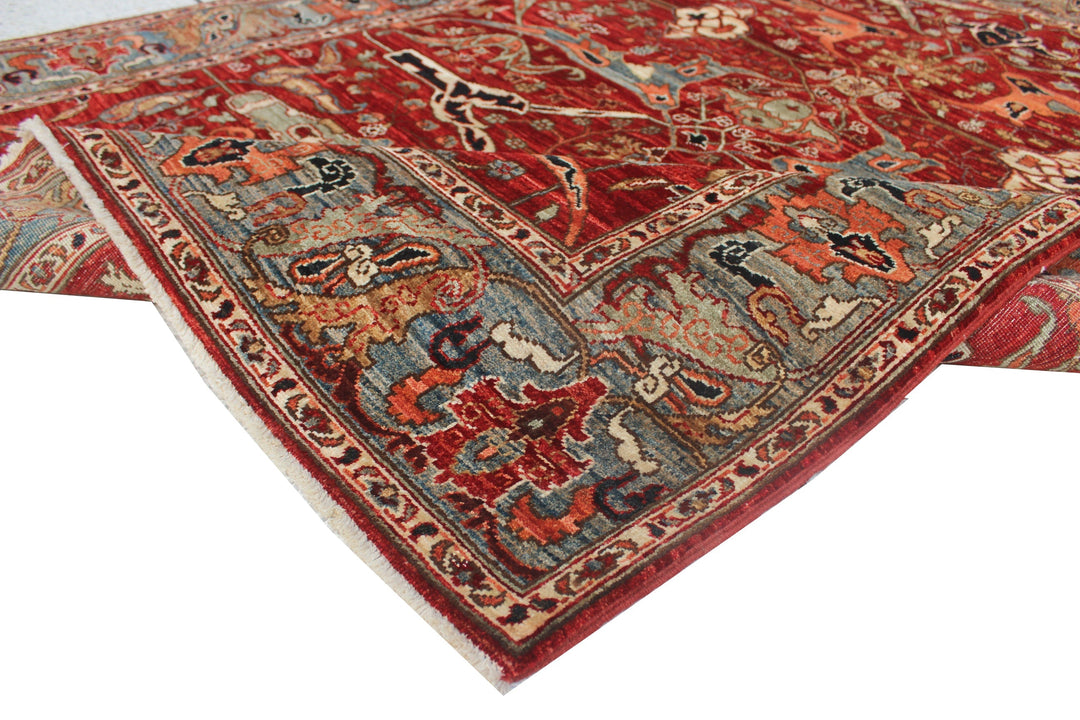 Hand Knotted Afghani Aryana Area Rug in Red