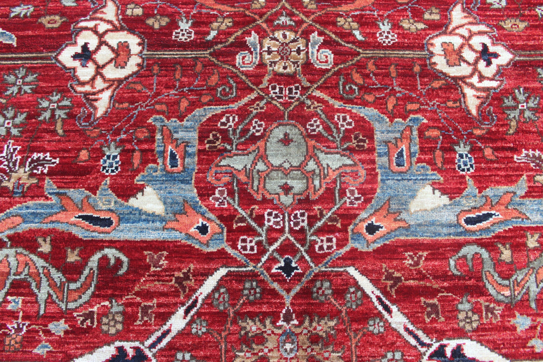 Hand Knotted Afghani Aryana Area Rug in Red