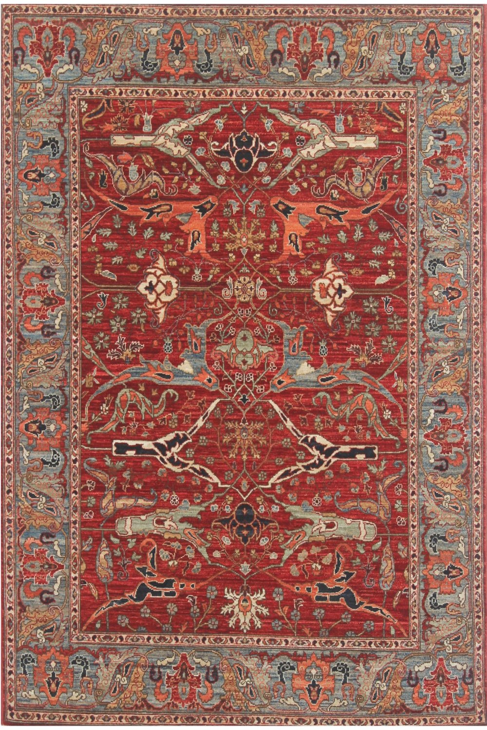 Hand Knotted Afghani Aryana Area Rug in Red
