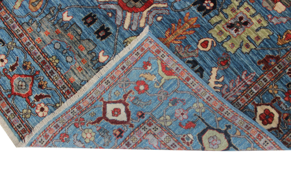 Hand Knotted Afghani Aryana Area Rug in Blue