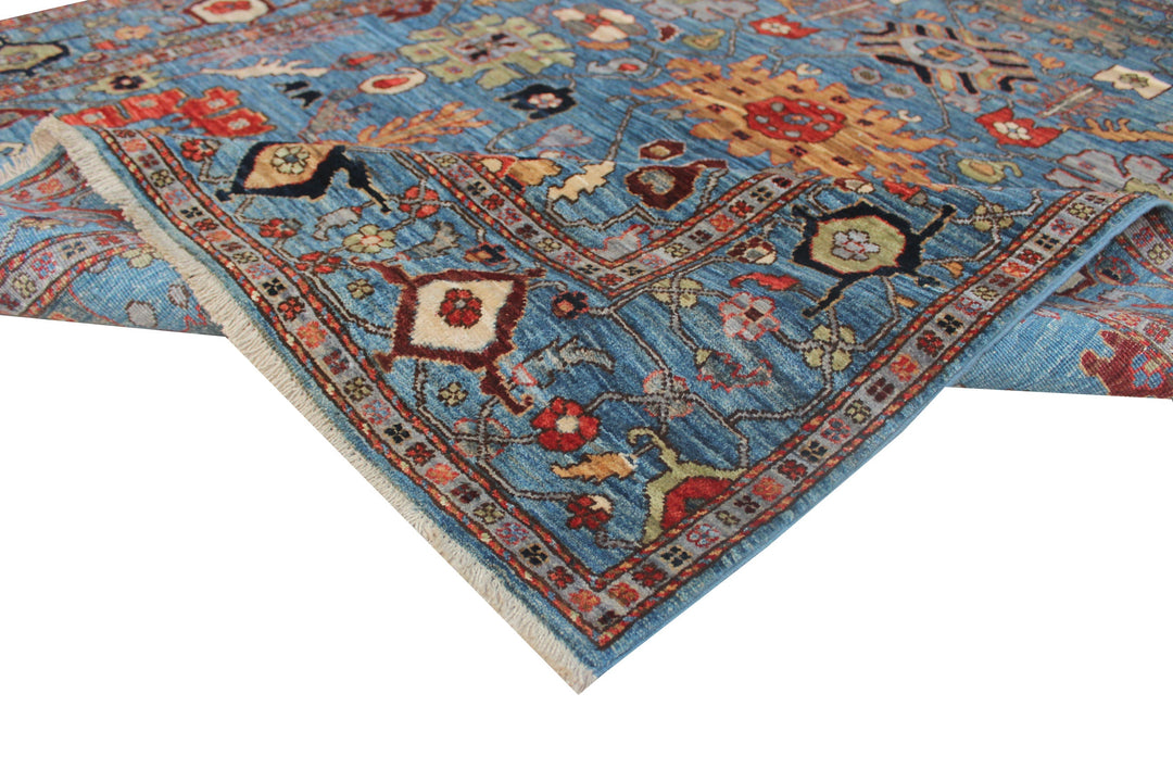 Hand Knotted Afghani Aryana Area Rug in Blue