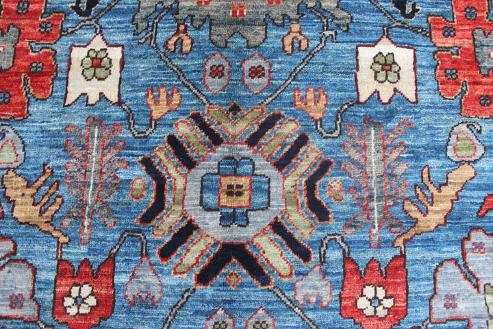 Hand Knotted Afghani Aryana Area Rug in Blue