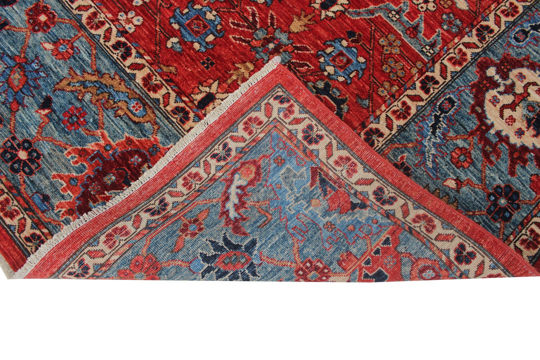 Hand Knotted Afghani Aryana Area Rug in red 