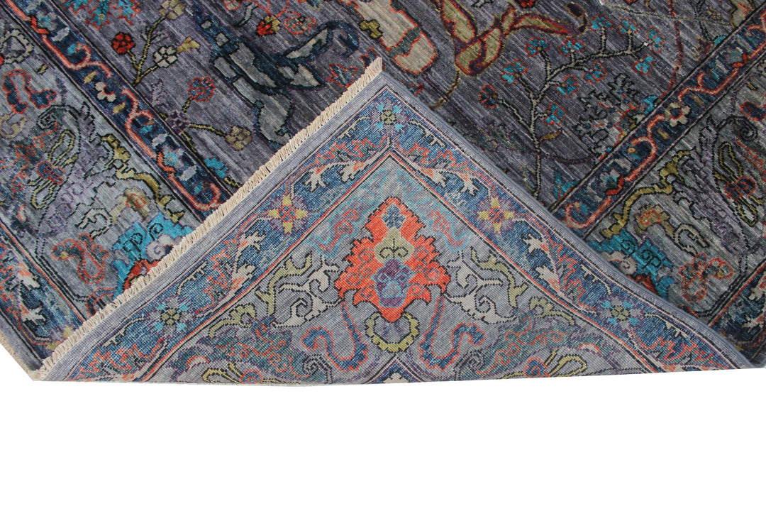 Hand Knotted Afghani Aryana Area Rug in blue