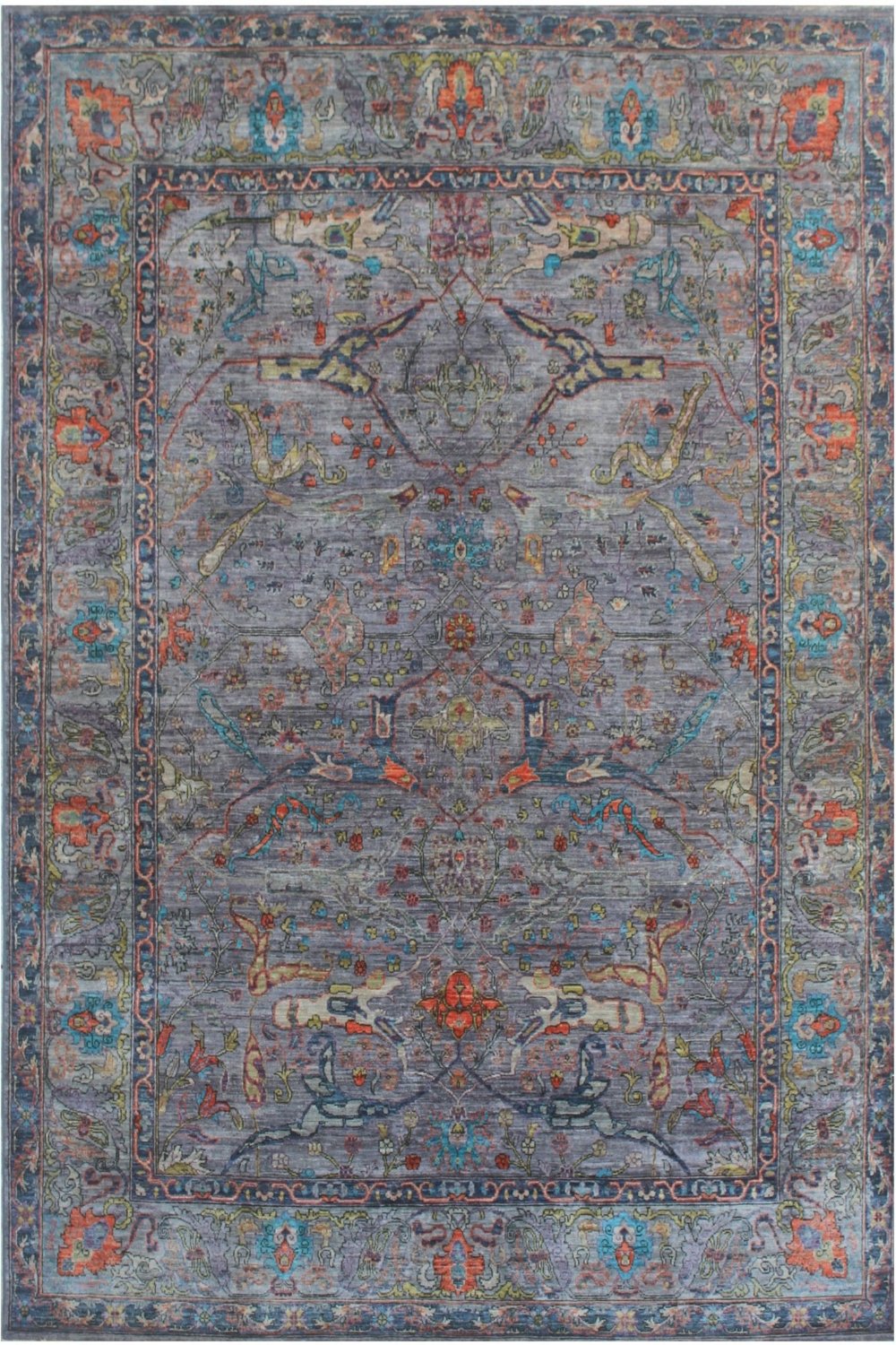 Hand Knotted Afghani Aryana Area Rug in blue