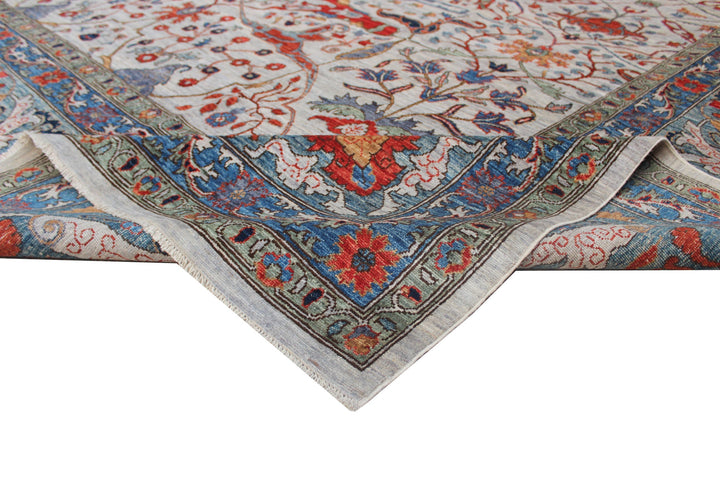 Hand Knotted Afghani Aryana Area Rug In Blue