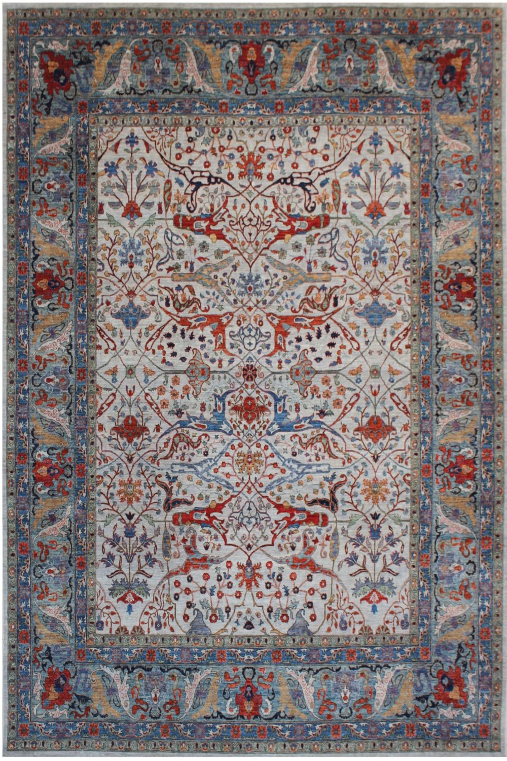 Hand Knotted Afghani Aryana Area Rug In Blue