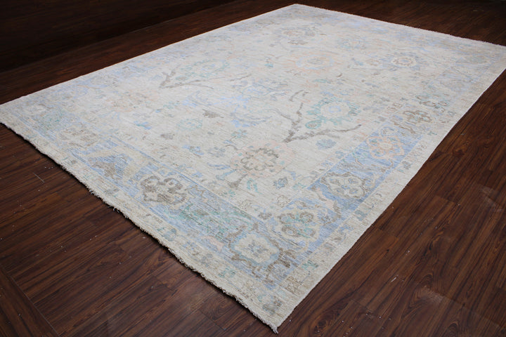 Hand Knotted Afghani Oushak Rectangle Area Rug