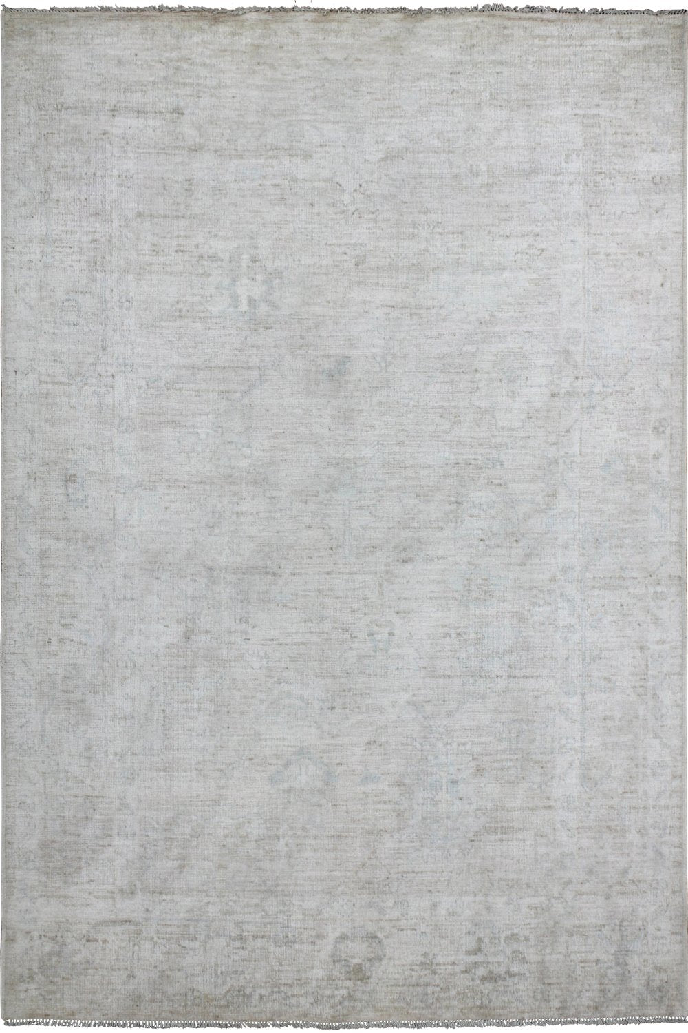 Hand Knotted Afghani Oushak Area Rug in gray