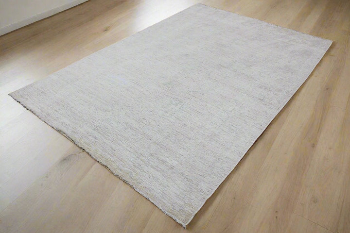 Hand Knotted Afghani Oushak Area Rug in gray