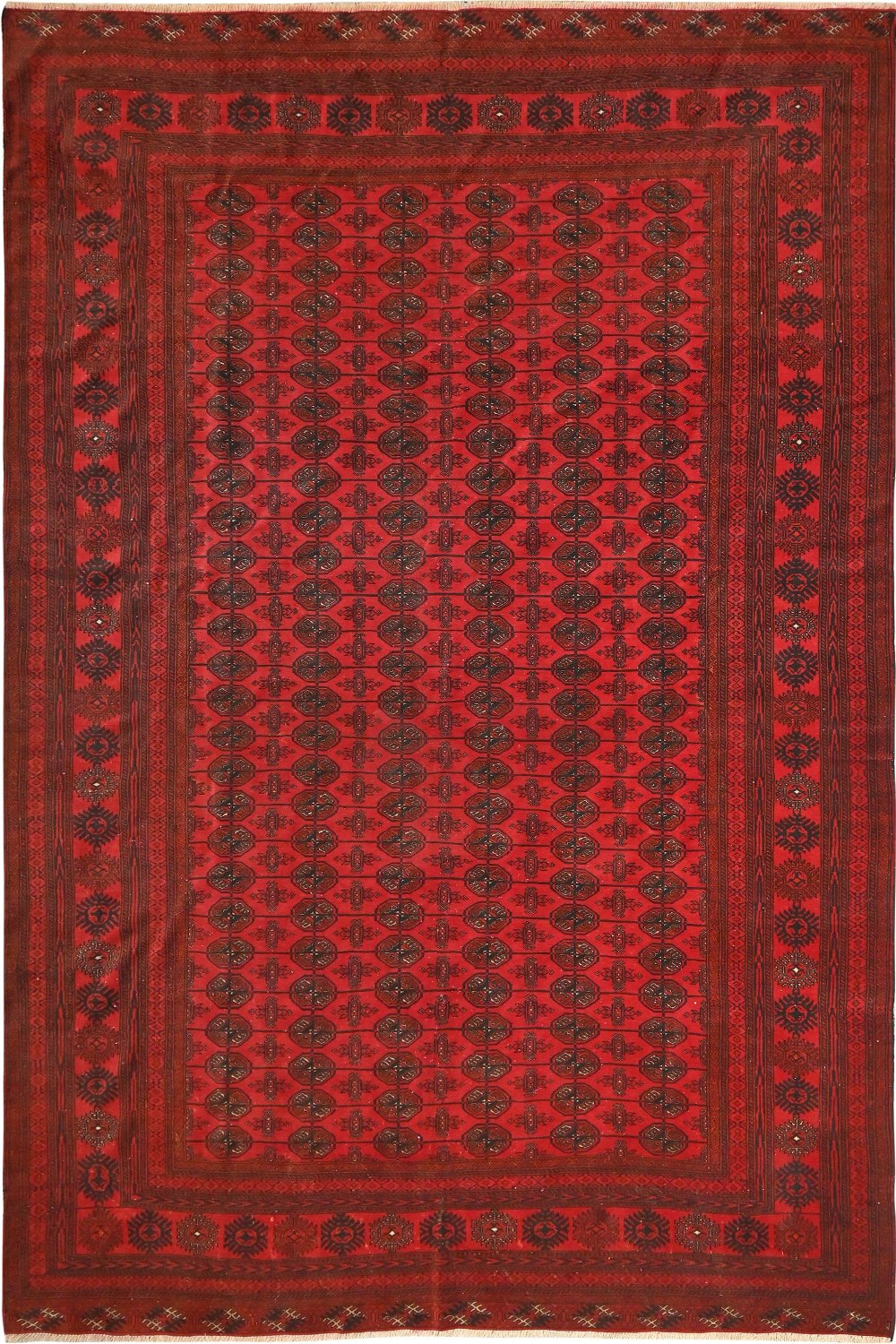 Hand Knotted Bokara Area Rug in Red