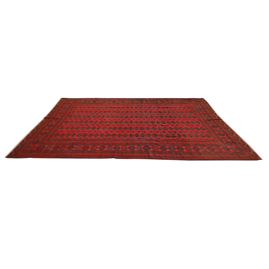 Hand Knotted Bokara Area Rug in Red