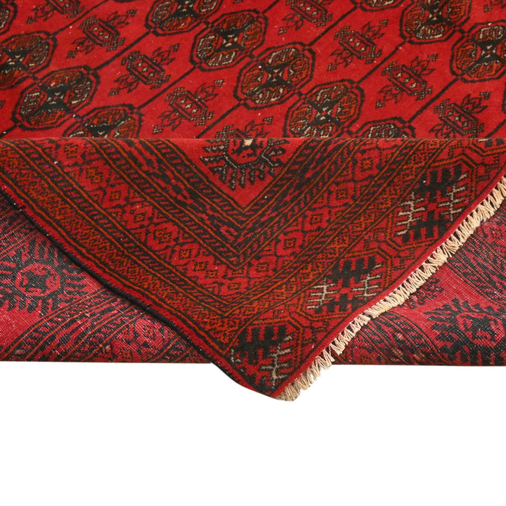 Hand Knotted Bokara Area Rug in Red