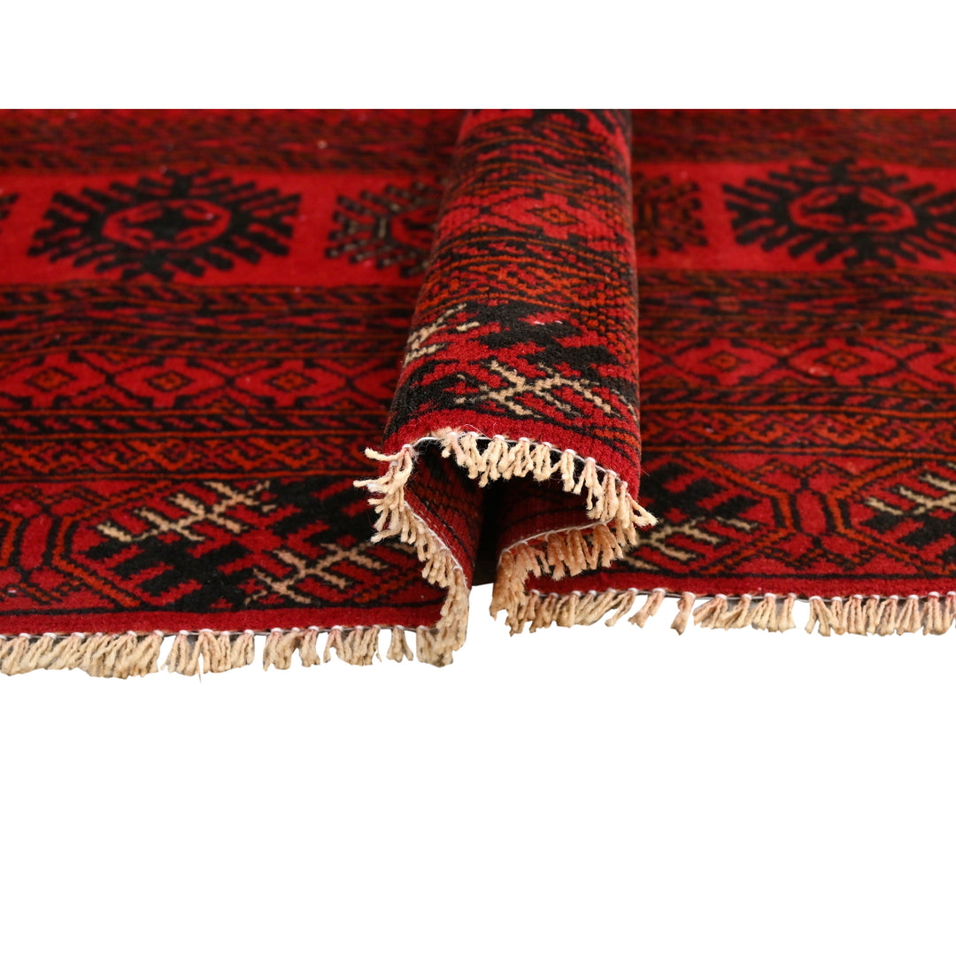 Hand Knotted Bokara Area Rug in Red