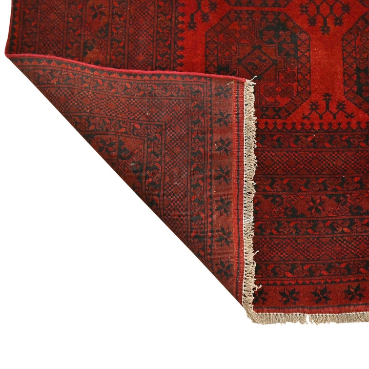 Hand Knotted Turkman Esari Area Rug in red 