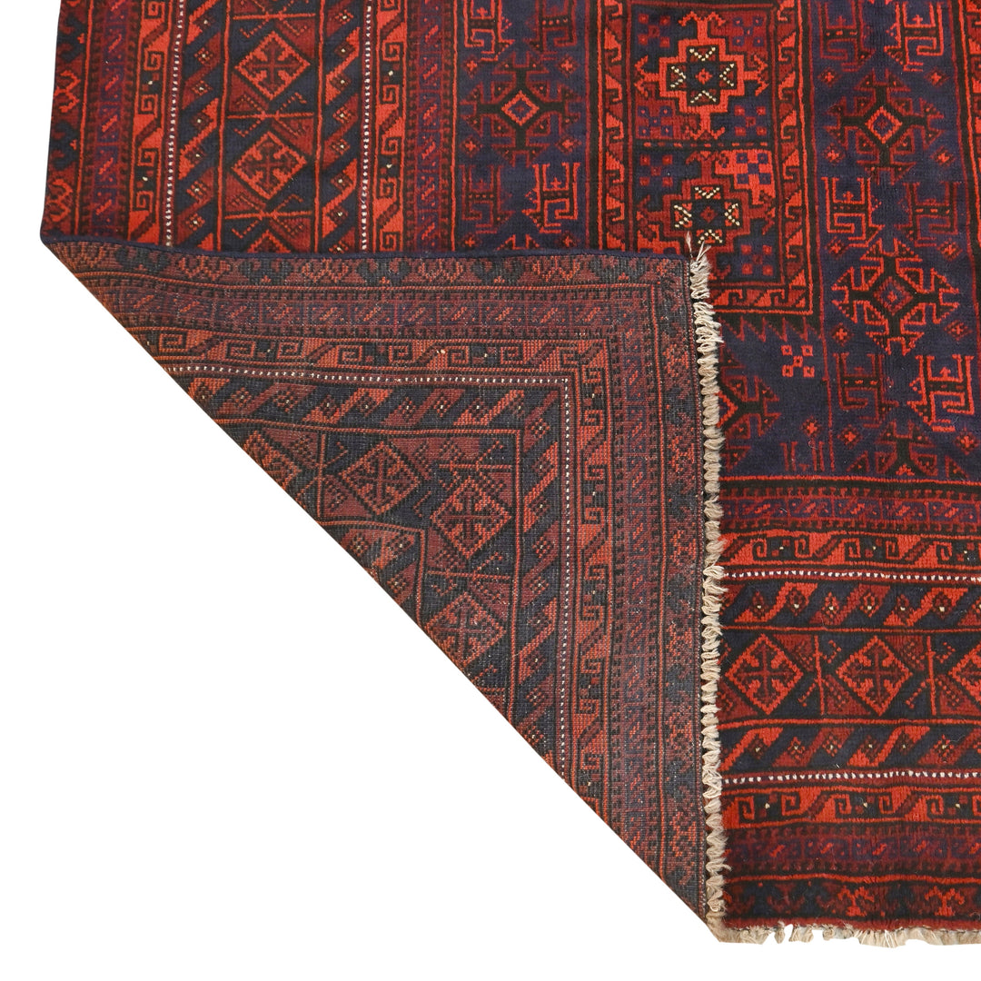 Hand Knotted Turkman Ersari Area Rug in red 