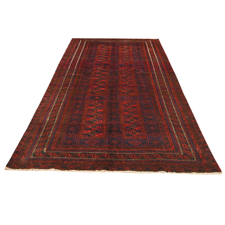 Hand Knotted Turkman Ersari Area Rug in Red 