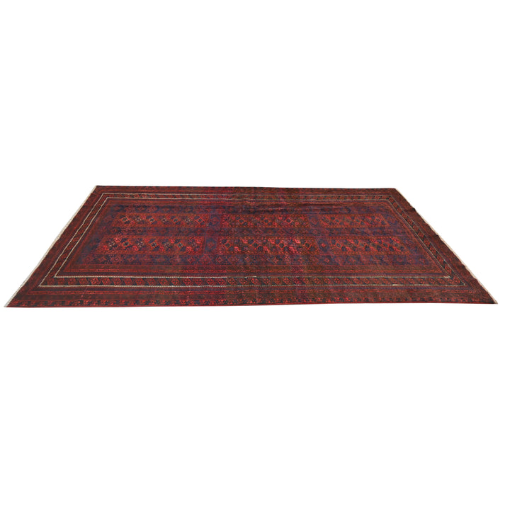 Hand Knotted Turkman Ersari Area Rug in Red 