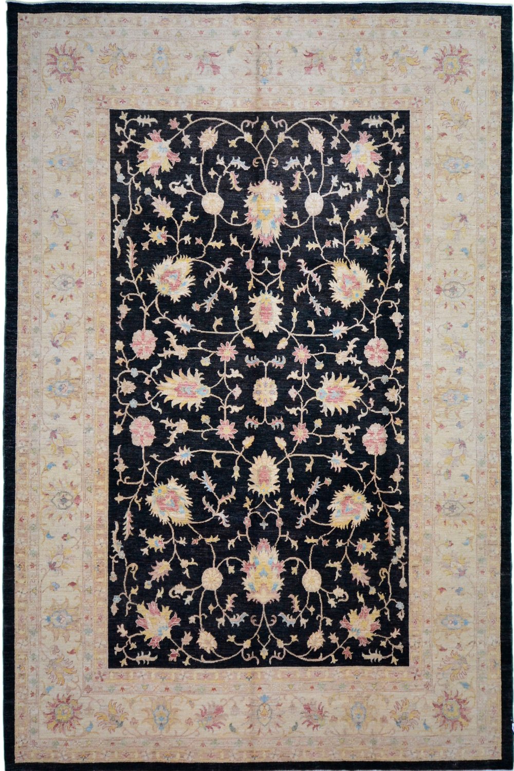 New Afghani Decorative Rug in Black 