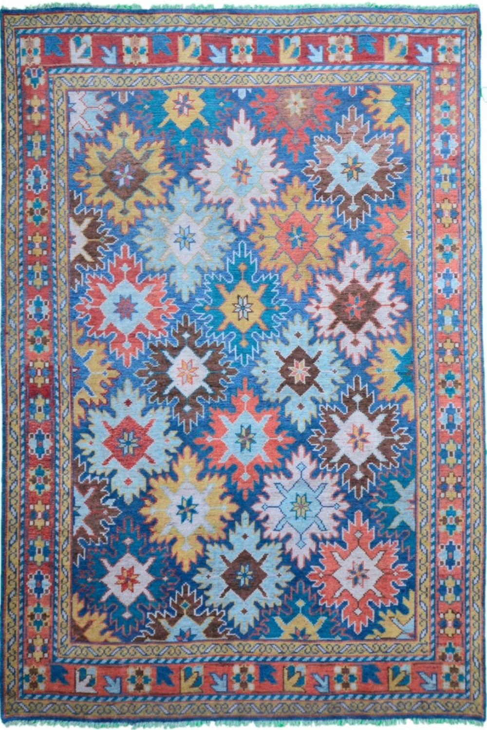 Hand Knotted Indian Traditional New Rug in blue